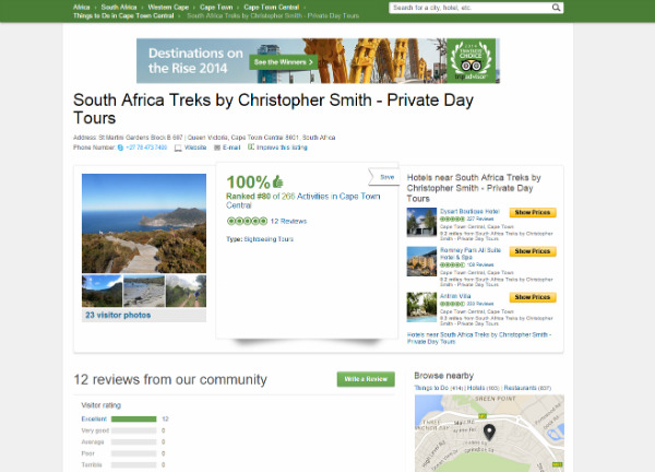 Chris Smith Table Mountain guide Excellent on Trip Advisor